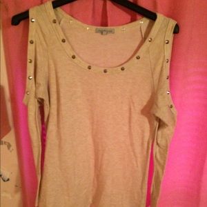 Studded cold shoulder top